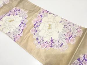 アンティーク　牡丹に菊模様織り出し袋帯（材料）